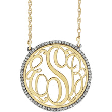 14K White 1/4 CTW Diamond Script Monogram 18