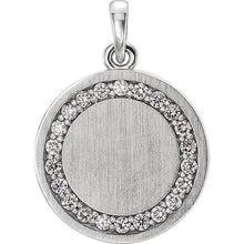 14K Gold 1/5 CTW Diamond Engravable Pendant