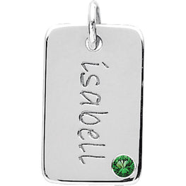 Sterling Silver 16x10mm Posh Mommy® Engravable Mini Dog Tag Pendant Mounting