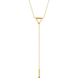 14K White Triangle & Bar Y 16-18" Necklace