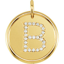 14K 1/8 CTW Diamond Initial 