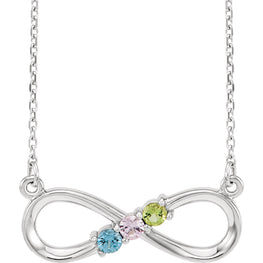 14K Three-Stone Family Infinity 17" Necklace Mounting