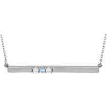 14K  Three-Stone Family Bar 17.5