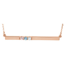 14K  Three-Stone Family Bar 17.5