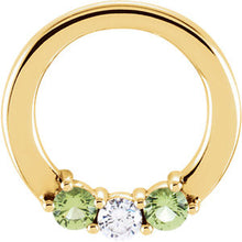 14K  Three-Stone Family Circle Pendant Mounting