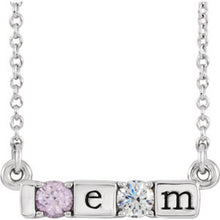 14K  Five-Stone Engravable Family Bar Necklace Mounting