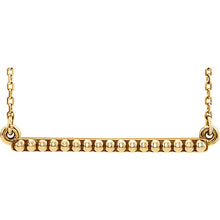 14K Rose Beaded Bar 16-18