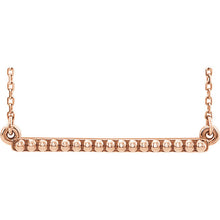 14K Rose Beaded Bar 16-18