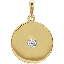 14K Rose Diamond Disc Pendant
