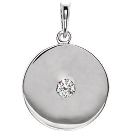 14K Rose Diamond Disc Pendant