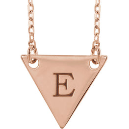 14K Rose Engravable Geometric Necklace