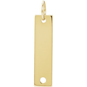 14K Yellow Engravable Bar Pendant Mounting