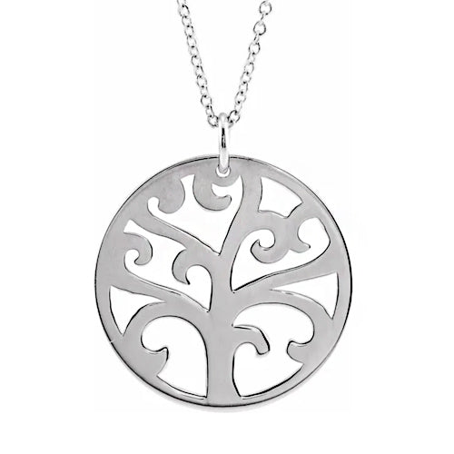 925 Sterling Silver Tree 16-18" Necklace