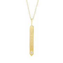 14K Gold .03 CTW Diamond Engravable Bar
