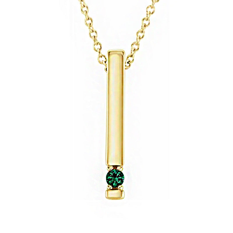14K Yellow Gold 1-6-Stone Family Bar 16-18" Necklace