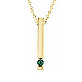 14K Yellow Gold 1-6-Stone Family Bar 16-18" Necklace