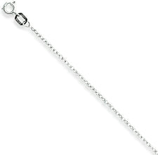 22 in - 14k White Gold .7 mm Cable Rope Chain