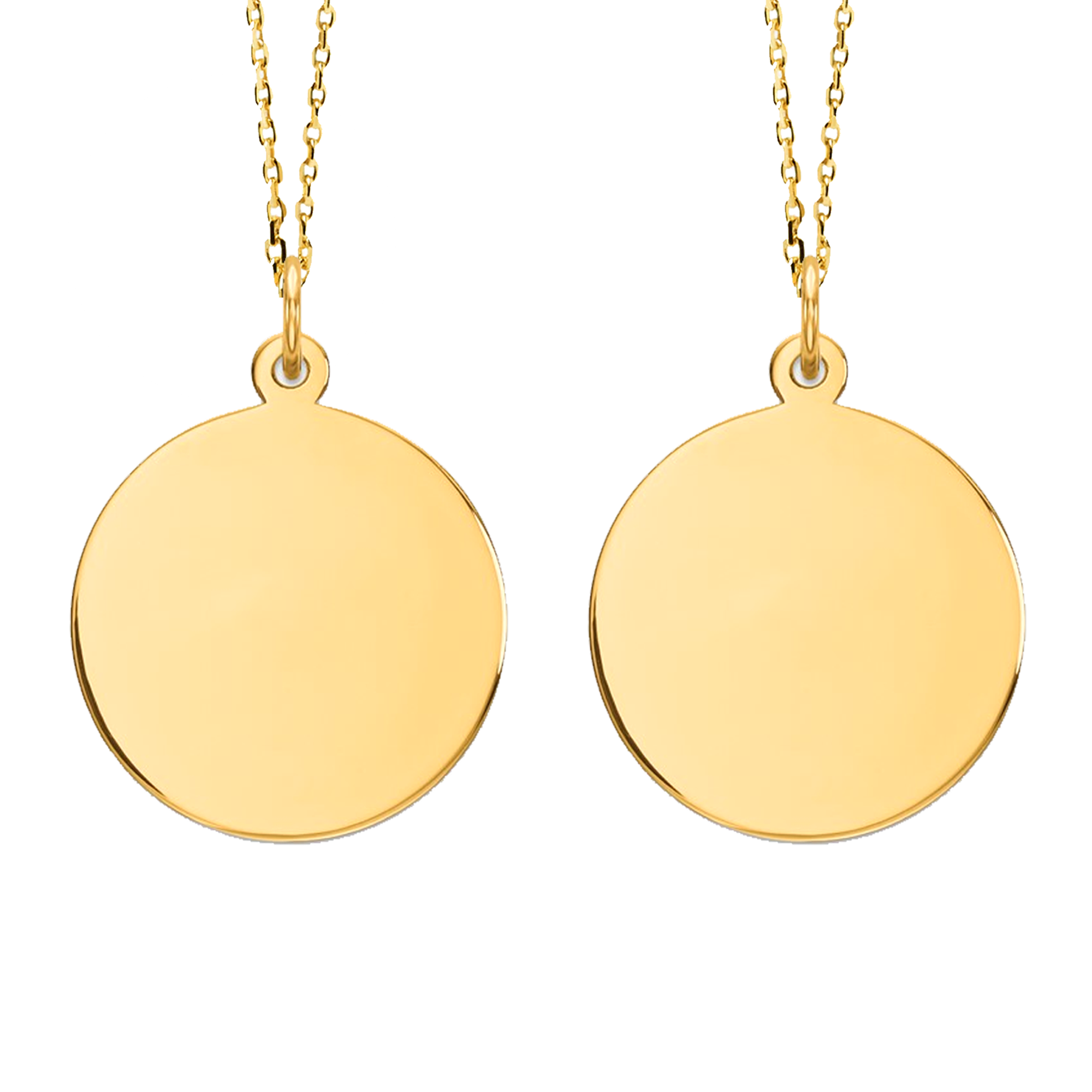 14K Sisterhood Gold Round Engravable Couples Necklace
