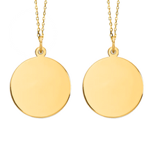 14K Sisterhood Gold Round Engravable Couples Necklace