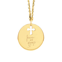 Mom 14K Gold Cross Engravable Necklace