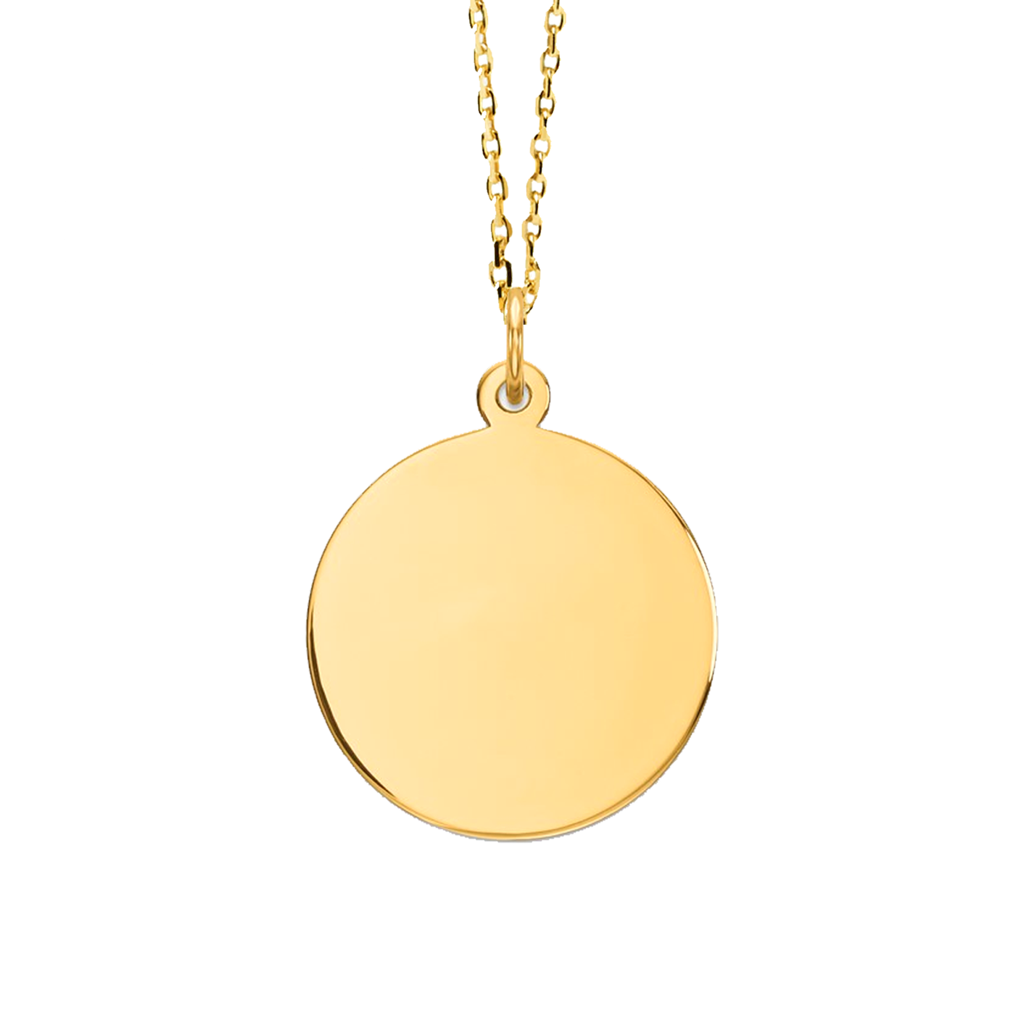 Mom 14K Gold Round Engravable Necklace