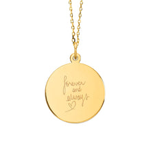 14K Sisterhood Gold Round Engravable Couples Necklace