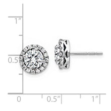 14k White Gold Round Halo Moissanite Earrings