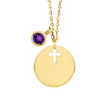 Mom 14K Gold Cross Engravable Necklace