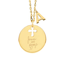Mom 14K Gold Cross Engravable Necklace