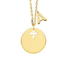 Mom 14K Gold Cross Engravable Necklace