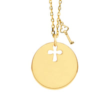 Mom 14K Gold Cross Engravable Necklace