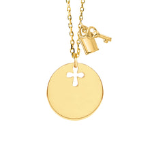 Mom 14K Gold Cross Engravable Necklace