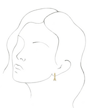 14K White Gold Single Initial Earring