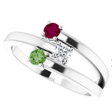 14K Yellow Gold 1-4-Stone Family Ring