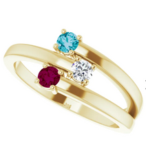 14K White Gold 1-4-Stone Family Ring