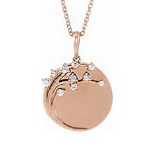 14K Yellow Gold 1/8 CTW Natural Diamond Engravable Family Tree