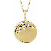 14K Yellow Gold 1/8 CTW Natural Diamond Engravable Family Tree