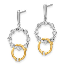 14K White & Yellow Gold Fancy Circle Drop Earrings