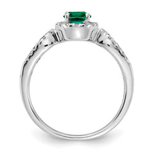 10K Gold Lab Grown Diamond & Oval Created Emerald Ring