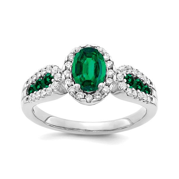 Yellow Gold Emerald Oval Ring with Diamonds | Local Eclectic – local  eclectic