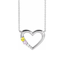 14K White Gold 5-Stone & .05 CTW Diamond Family Heart 18