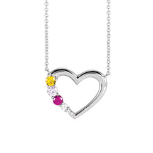 14K White Gold 5-Stone & .05 CTW Diamond Family Heart 18