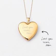 14k Gold Plated Signature Heart Locket Necklace - 24mm