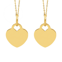 14K Heart Engravable Couples Set Necklace