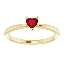 14K Yellow Gold Natural Mozambique Garnet Heart Ring