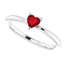 14K Yellow Gold Natural Mozambique Garnet Heart Ring