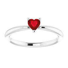 14K Yellow Gold Natural Mozambique Garnet Heart Ring