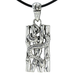 Sterling Silver Snake in Bamboo Pendant