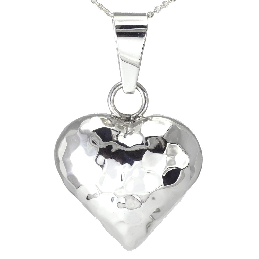 Sterling Silver Puffed Heart Pendant