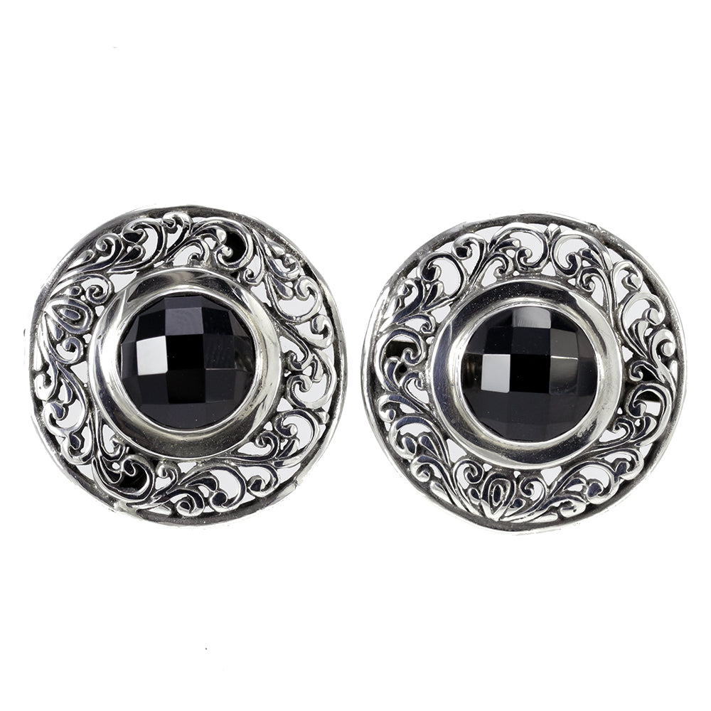 Sterling Silver and Black Onyx Earrings